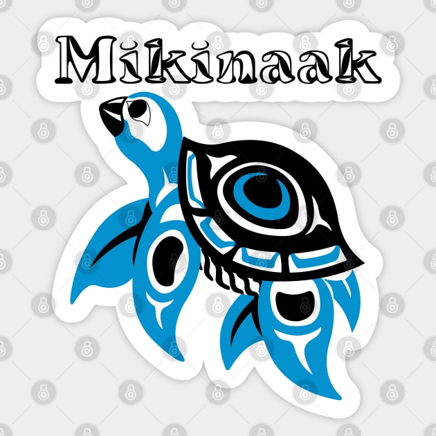 Snapping Turtle (Mikinaak) Sticker by KendraHowland.Art.Scroll